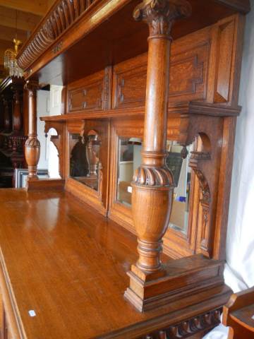A superb quality early 20th century oak mirror backed sideboard, COLLECT ONLY. - Image 3 of 4