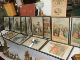 Approximately 13 framed and glazed advertisements, posters etc., COLLECT ONLY.