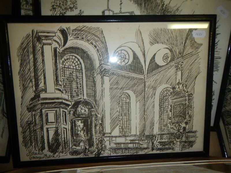 A quantity of framed and glazed prints of churches including St. Paul's. COLLECT ONLY. - Image 3 of 7
