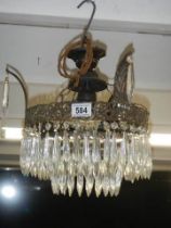 A good triple row hall chandelier, re-wired. COLLECT ONLY.