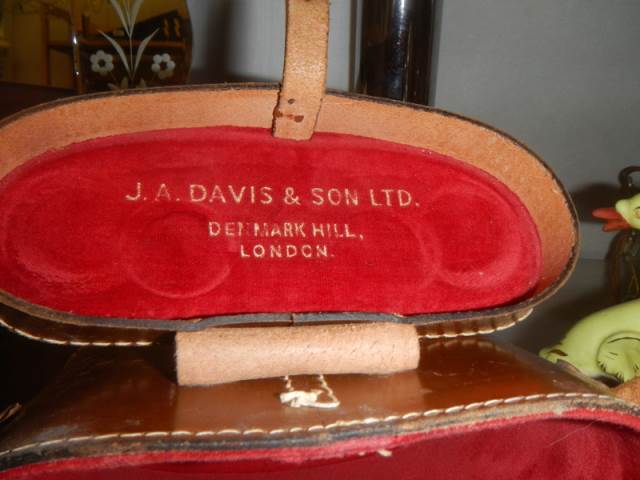 A cased pair of French Denhill 8 x 30 binoculars, J A Dave & son, London. - Image 3 of 3