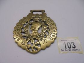 A 1936 commemorative horse brass, succeeded 1936, abdicated 1936.