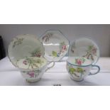 A Paragon trio and a Paragon cup & saucer to commemorate the birth of Princess Margaret Rose,