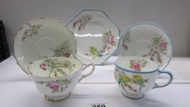 A Paragon trio and a Paragon cup & saucer to commemorate the birth of Princess Margaret Rose,