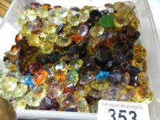 A good lot of coloured glass chandelier buttons, COLLECT ONLY.