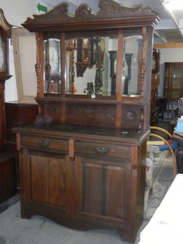 An early 20th century mirror backed dresser, COLLECT ONLY.