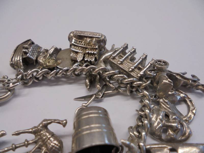 A silver charm bracelet, 70 grams. - Image 3 of 3