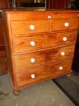A late Victorian pine two over three chest of drawers, COLLECT ONLY.