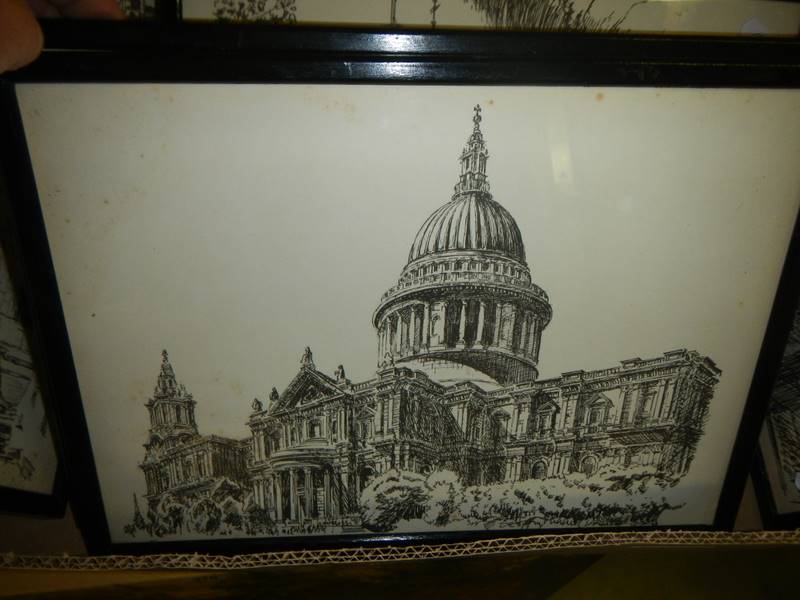 A quantity of framed and glazed prints of churches including St. Paul's. COLLECT ONLY. - Image 2 of 7
