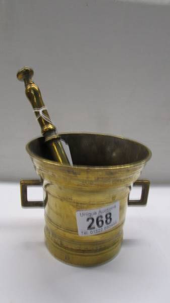 A brass pestle and mortar stamped 1825. - Image 2 of 3