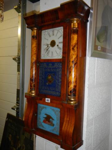 An old American wall clock, missing weights. COLLECT ONLY. - Image 2 of 4