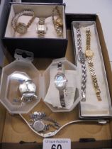 Eight ladies wrist watches and a pendant watch.