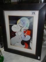 A framed and glazed print in the style of Picasso, COLLECT ONLY.