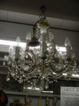 A good quality 8 light chandelier, COLLECT ONLY.