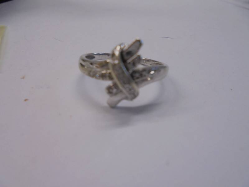 A diamond set twist ring in a 9ct gold shank, size L, 2.2 grams. - Image 3 of 3
