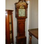A Victorian 30 hour Grandfather clock complete with pendulum and weights. COLLECT ONLY.