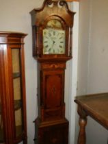 A Victorian 30 hour Grandfather clock complete with pendulum and weights. COLLECT ONLY.