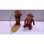 Two vintage toy monkeys, both a/f.
