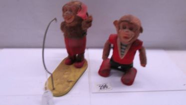 Two vintage toy monkeys, both a/f.