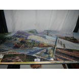 Approximately ten completed steam engine jigsaw puzzles, COLLECT ONLY.