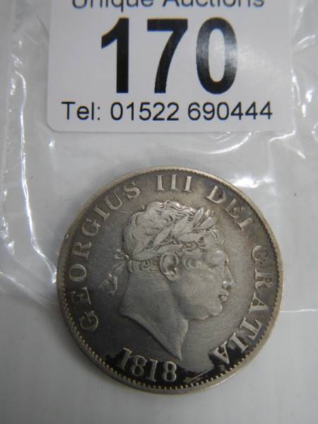 A George III silver half crown, 1818.