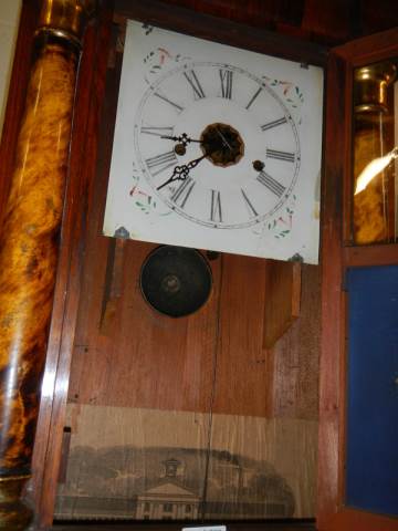 An old American wall clock, missing weights. COLLECT ONLY. - Image 4 of 4