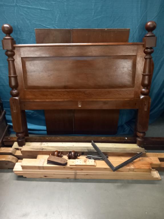 A Victorian mahogany half tester bed - Image 3 of 8