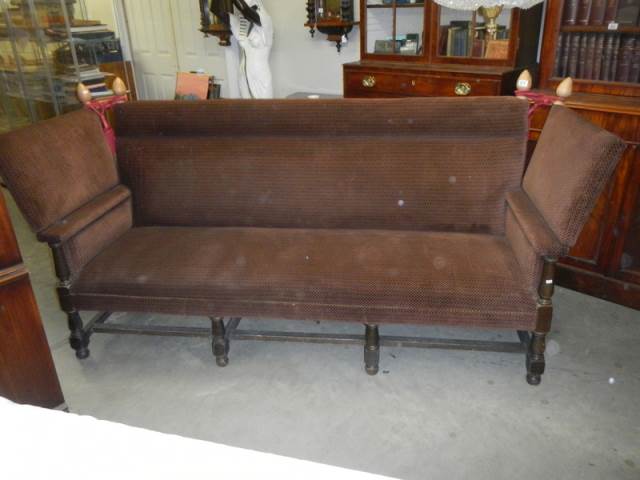 A late Victorian 'Knoll' end sofa, COLLECT ONLY.