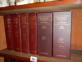 Six Volumes of Halsbury's Statutes of England third edition.