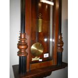 A single weight mahogany Vienna wall clock, COLLECT ONLY.