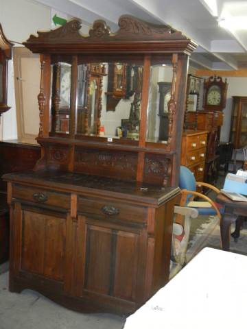 An early 20th century mirror backed dresser, COLLECT ONLY. - Image 2 of 2