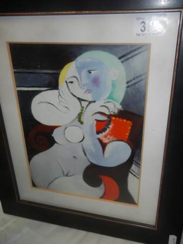 A framed and glazed print in the style of Picasso, COLLECT ONLY. - Image 3 of 3