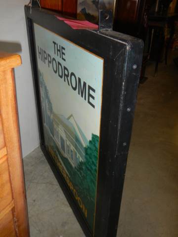A 1990'S double sided hand painted pictorial pub sign 'The Hippodrome' 93 x 93 cm, COLLECT ONLY. - Image 2 of 2