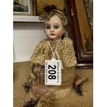 A 19th century German porcelain musical doll, AM10/OXDEP. 3200, not working.