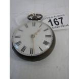 A silver chain driven pocket watch (chain a/f)