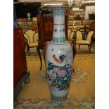 A tall Chinese vase in good condition, approximately 130 cm tall. COLLECT ONLY.