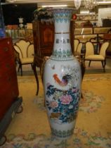 A tall Chinese vase in good condition, approximately 130 cm tall. COLLECT ONLY.