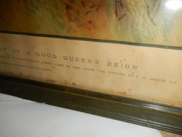 A framed and glazed print entitled 'The Commencement of a Good Queen's Reign' dated June 28 1838. - Image 3 of 3