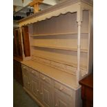 A good 20th century painted pine kitchen dresser, COLLECT ONLY.