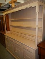 A good 20th century painted pine kitchen dresser, COLLECT ONLY.