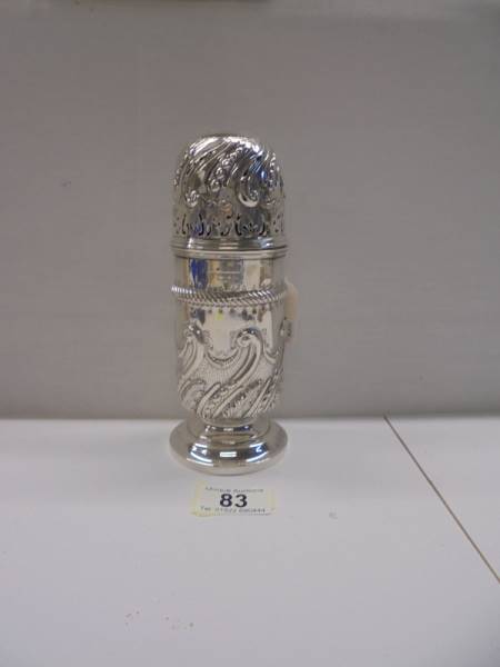 A silver sugar sifter, London 1903, 8.9 ozs. Josiah Williams & Co (George Maudsley Jackson & Davies)