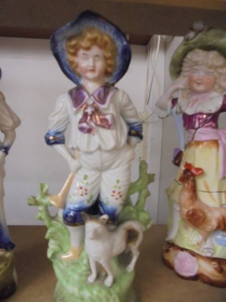 Six 19th century ceramic figures including two pairs. - Image 6 of 7