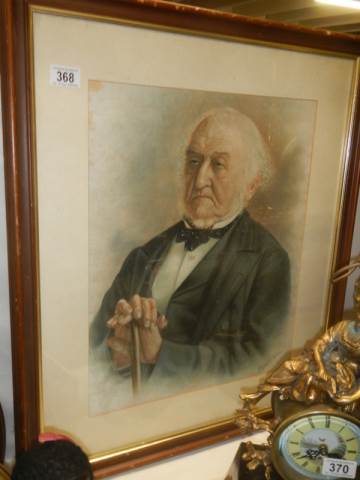 An early 20th century signed coloured engraving of an elderly gentleman, COLLECT ONLY.