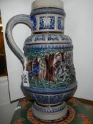 A 20th century ceramic jug featuring battle scenes.