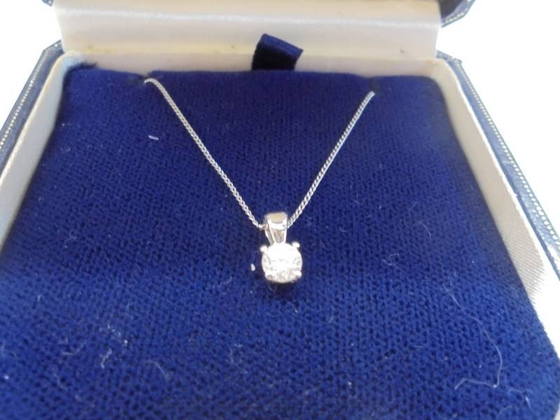 A quarter carat diamond solitaire pendant. - Image 2 of 2