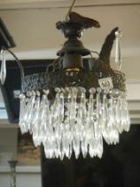 A good triple row hall chandelier, re-wired. COLLECT ONLY.