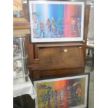 A pair of framed and glazed Scottish prints by Steven Brown - Winter and Autumn, COLLECT ONLY.