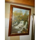 An oil on canvas rural scene signed H Deakin. COLLECT ONLY.