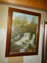 An oil on canvas rural scene signed H Deakin. COLLECT ONLY.