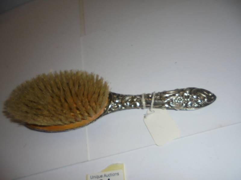 A silver backed hair brush (some minor dents). - Image 4 of 4